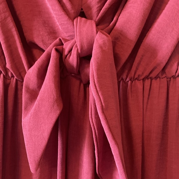 Like New Large She & Sky Terracotta Jumpsuit with Tie Front and Slit Back (ABBA) - Picture 6 of 16